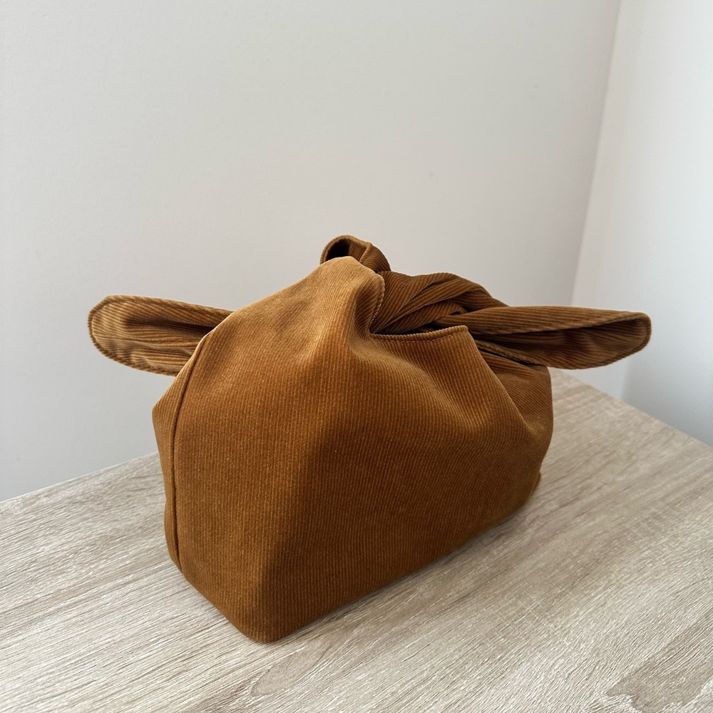 MERIT Corduroy Makeup Cosmetics Bag - Like New - Camel